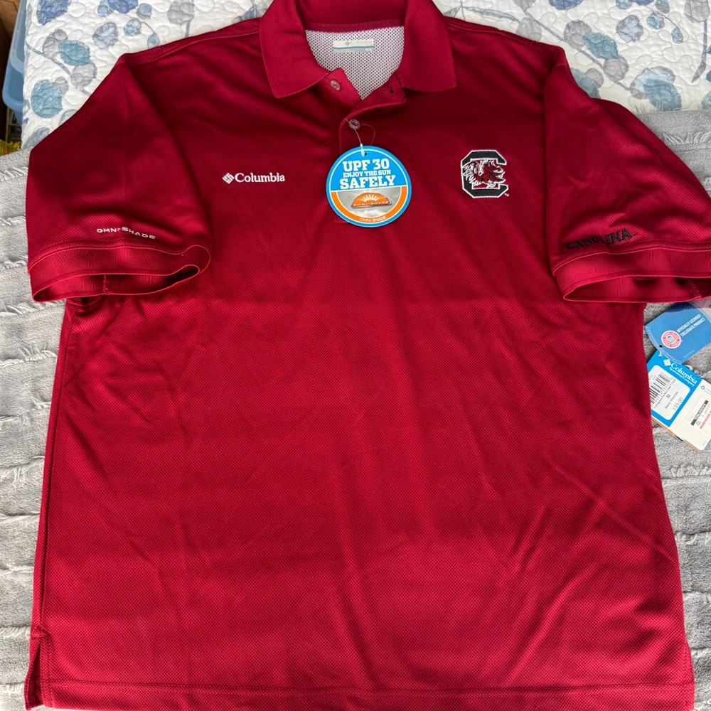 Columbia Maroon Polo Shirt with Logo